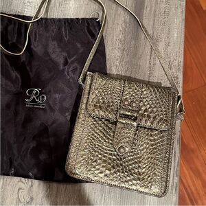 Roberto Mantelassi crossbody crocodile Embossed leather made in Italy